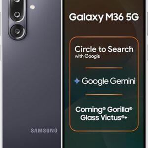 Samsung Galaxy M36 5G (Velvet Black, 8 GB RAM, 128 GB Storage)| Circle to Search| Google Gemini| Corning Gorilla Glass Victus+| 7.7mm Slim| AI Enhanced 50 MP OIS Triple Camera| Unmatched Nightography