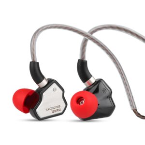 Concept Kart 7Hz Salnotes Zero Wired Iem Earphone, 10Mm Dynamic Driver|Metal Composite Diaphragm|Noise Isolation|In Ear Monitor Earbuds With Detachable Ofc Cable (Black, 3.5Mm With Mic)