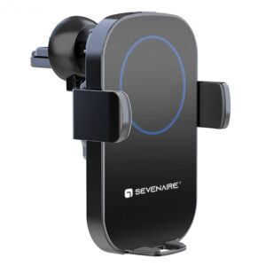 SEVENAIRE CH07 Wireless Charger for Car, 15W Fast Charging, Dash/Windshield & AC Mounts, Mobile Holder with Wireless Charing, Auto-Clamping, Compatible with iPhone, Samsung, Pixel & Other Qi Phones